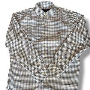 Polo by Ralph Lauren White and Navy Grid Button-Down Shirt